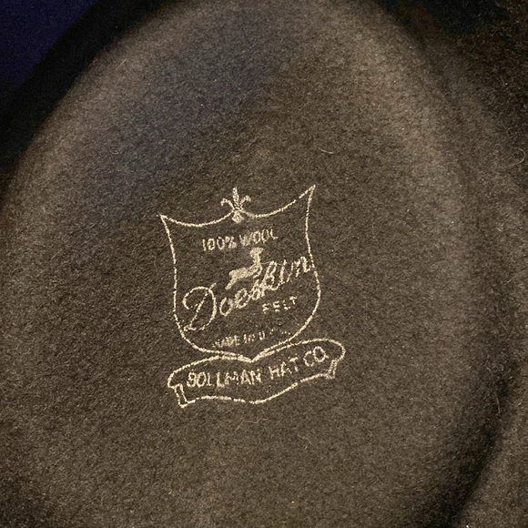 Vintage Bollman Doeskin 100% Wool Hat Black w/ Silver Studs - Picture 9 of 11